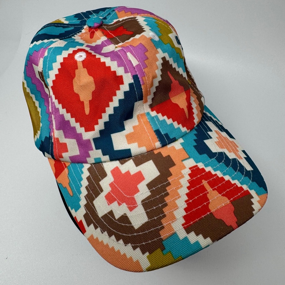 Vera Bradley Multi Color‎ Geometric Ikat Print Baseball Cap Hat